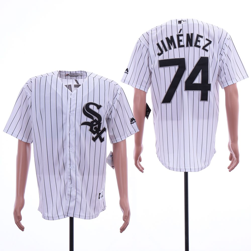Men Chicago White Sox #74 Jimenez White Game MLB Jerseys->chicago white sox->MLB Jersey